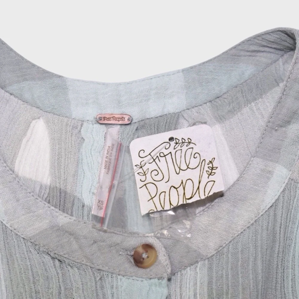 Free People Sleeveless Tunic in Check Gauze